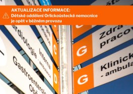 Aktualizace – Dětské oddělení Orlickoústecké nemocnice obnovuje standardní provoz